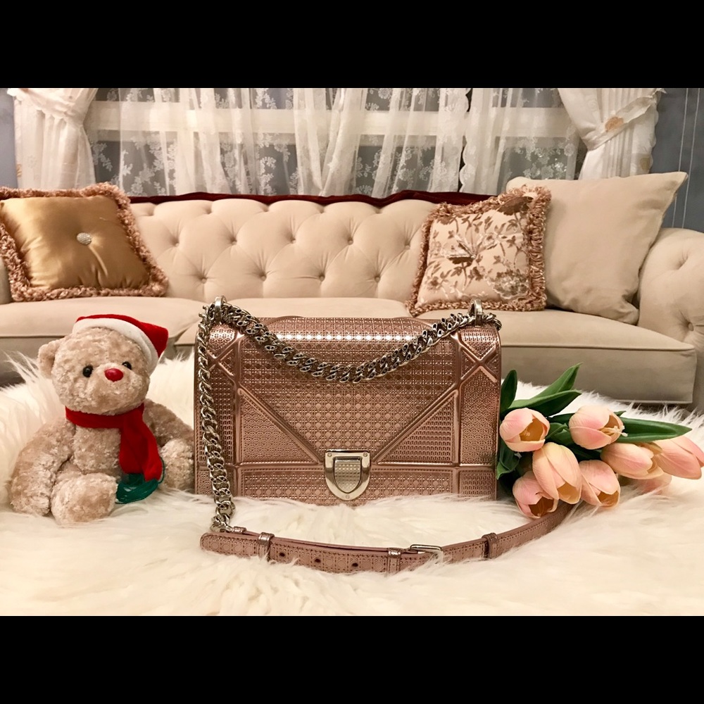💗💞SOLD💞💖Authentic Diorama Metallic Calfskin